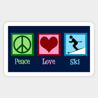 Peace Love Ski Magnet